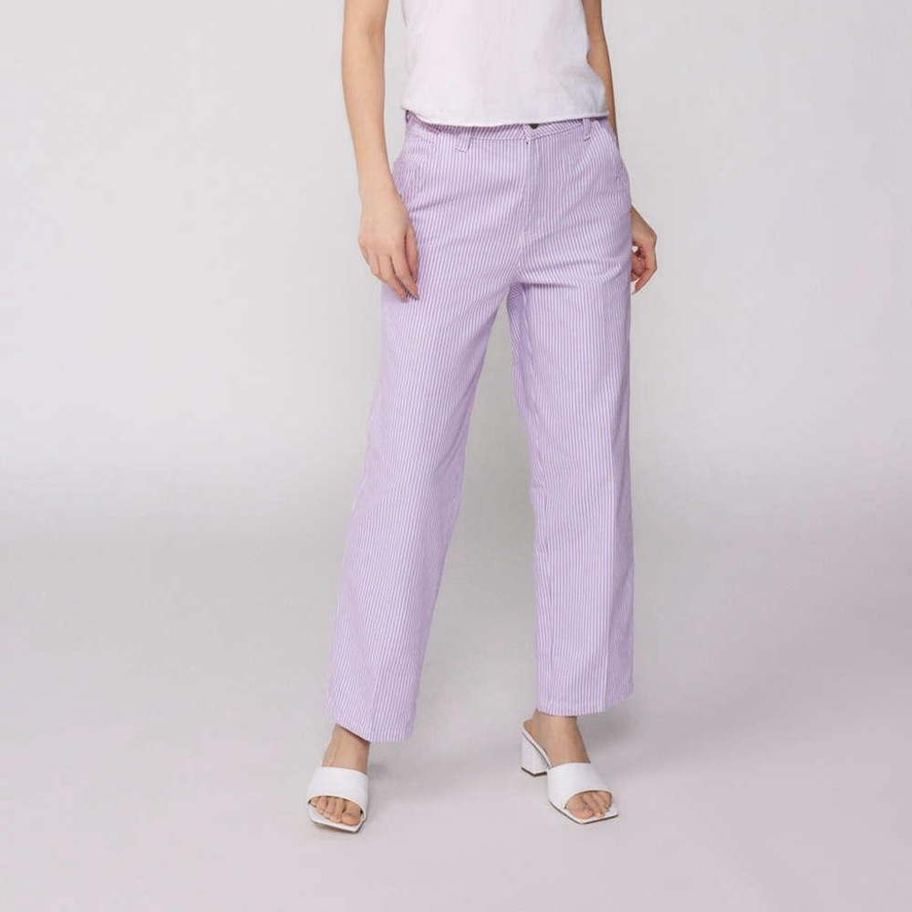 Dickies carpenter work pants in hickory stripe purple
